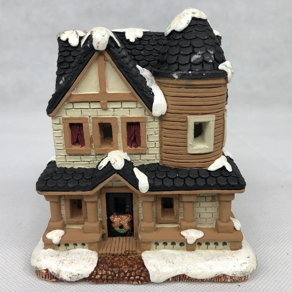 Painted  Ceramic Off White Brick Clay Gingerbread